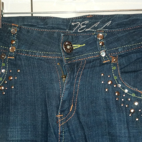 Women Blue Denim TELL Jeans with Bling (sz 7) - Picture 6 of 6